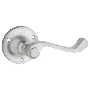 Milton Lever on Rose Set, Satin Chrome by Tradco, a Door Hardware for sale on Style Sourcebook