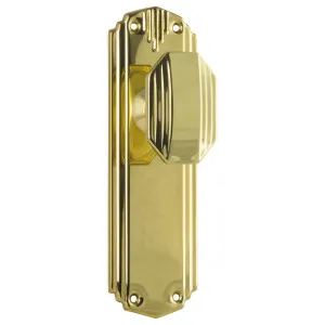 Art Deco Knob Latch Set, Polished Brass by Tradco, a Door Hardware for sale on Style Sourcebook
