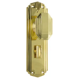 Art Deco Privacy Knob Set, Polished Brass by Tradco, a Door Hardware for sale on Style Sourcebook