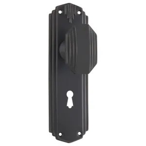 Art Deco Knob Lock Set, Antique Copper by Tradco, a Door Hardware for sale on Style Sourcebook