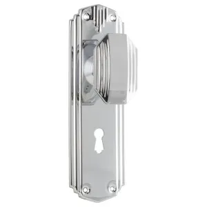 Art Deco Knob Lock Set, Chrome by Tradco, a Door Hardware for sale on Style Sourcebook