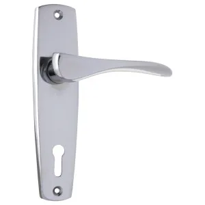 Mid-Century Lever Lock Set, Chrome by Tradco, a Door Hardware for sale on Style Sourcebook