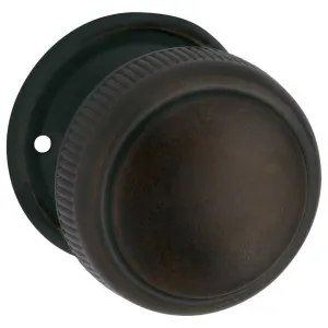 Milled Edge Knob on Rose Set, Antique Brass by Tradco, a Door Hardware for sale on Style Sourcebook