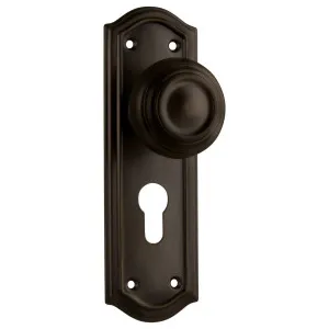 Kensington Euro Knob Set, Antique Brass by Tradco, a Door Hardware for sale on Style Sourcebook
