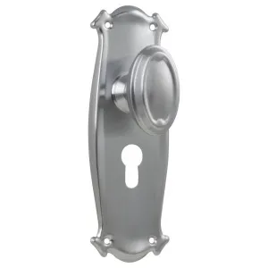 Bungalow Euro Knob Set, Satin Chrome by Tradco, a Door Hardware for sale on Style Sourcebook