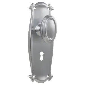 Bungalow Knob Lock Set, Satin Chrome by Tradco, a Door Hardware for sale on Style Sourcebook