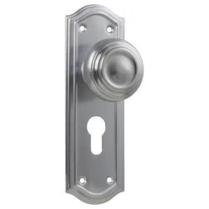 Kensington Euro Knob Set, Satin Chrome by Tradco, a Door Hardware for sale on Style Sourcebook
