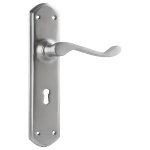 Windsor Lever Lock Set, Satin Chrome by Tradco, a Door Hardware for sale on Style Sourcebook