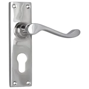 Victorian Euro Lever Set, Chrome by Tradco, a Door Hardware for sale on Style Sourcebook
