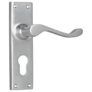 Victorian Euro Lever Set, Satin Chrome by Tradco, a Door Hardware for sale on Style Sourcebook