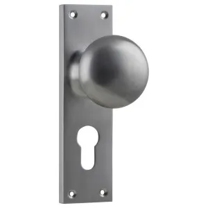 Victorian Euro Knob Set, Satin Chrome by Tradco, a Door Hardware for sale on Style Sourcebook