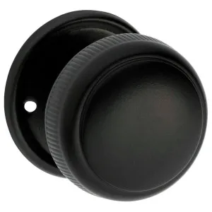 Milled Edge Knob on Rose Set, Matte Blk by Tradco, a Door Hardware for sale on Style Sourcebook