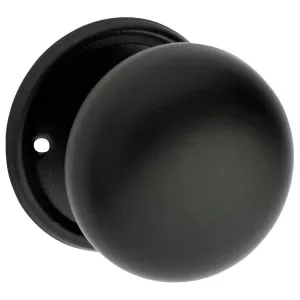 Plain Knob on Rose Set, Matte Blk by Tradco, a Door Hardware for sale on Style Sourcebook