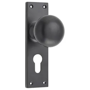 Victorian Euro Knob Set, Matte Black by Tradco, a Door Hardware for sale on Style Sourcebook