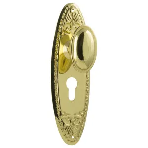Fitzroy Euro Knob Set, Polished Brass by Tradco, a Door Hardware for sale on Style Sourcebook