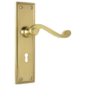 Milton Lever Lock Set, Polished Brass by Tradco, a Door Hardware for sale on Style Sourcebook