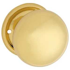 Plain Knob on Rose Set, Polished Brass by Tradco, a Door Hardware for sale on Style Sourcebook