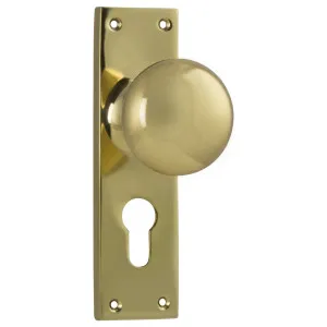 Victorian Euro Knob Set, Polished Brass by Tradco, a Door Hardware for sale on Style Sourcebook