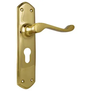 Windsor Euro Lever Set, Polished Brass by Tradco, a Door Hardware for sale on Style Sourcebook