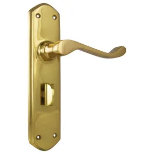 Windsor Privacy Lever Set, Polished Brass by Tradco, a Door Hardware for sale on Style Sourcebook