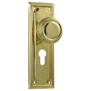 Edwardian Euro Knob Set, Polished Brass by Tradco, a Door Hardware for sale on Style Sourcebook