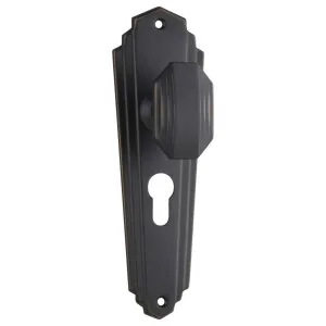 Original Art Deco Euro Knob Set, Antique Copper by Tradco, a Door Hardware for sale on Style Sourcebook