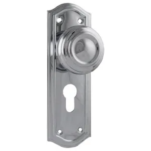 Kensington Euro Knob Set, Chrome by Tradco, a Door Hardware for sale on Style Sourcebook