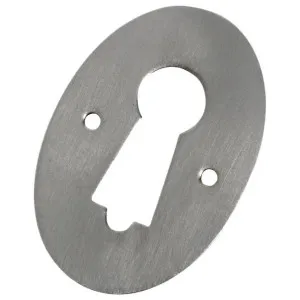 Pressed Oval Door Escutcheon, Satin Chrome by Tradco, a Door Hardware for sale on Style Sourcebook