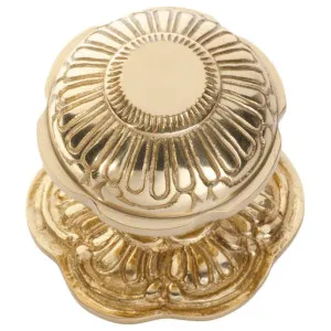 Nouveau Centre Door Knob, Polished Brass by Tradco, a Door Hardware for sale on Style Sourcebook