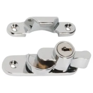 Rounded Key Locking Sash Fastener, Satin Chrome by Tradco, a Window Hardware for sale on Style Sourcebook