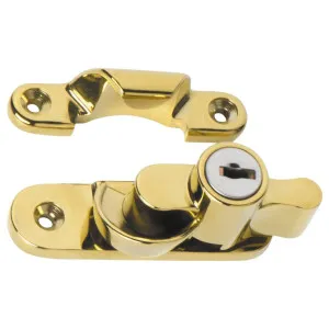 Rounded Key Locking Sash Fastener, Polished Brass by Tradco, a Window Hardware for sale on Style Sourcebook