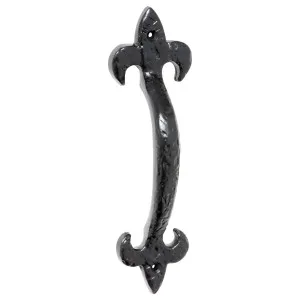 17.5cm Iron Fleur De Lys D-Pull Handle, Matte Blk by Tradco, a Cabinet Hardware for sale on Style Sourcebook
