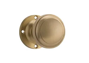 Milton Knob on Rose Set, Unlacquered Satin Brass by Tradco, a Door Hardware for sale on Style Sourcebook