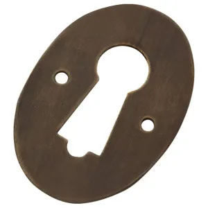 Pressed Oval Door Escutcheon, Antique Brass by Tradco, a Door Hardware for sale on Style Sourcebook