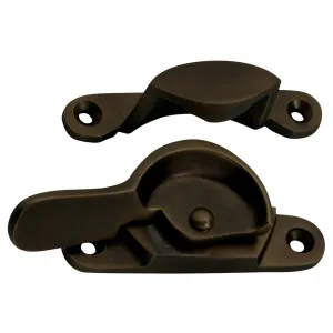 Narrow Basic Sash Fastener, Antique Brass by Tradco, a Window Hardware for sale on Style Sourcebook