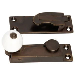 Porcelain Ball Sash Fastener, Antique Brass by Tradco, a Window Hardware for sale on Style Sourcebook