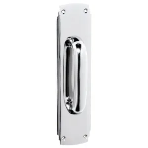 Deco Pull Handle with Backplate, Chrome by Tradco, a Door Hardware for sale on Style Sourcebook