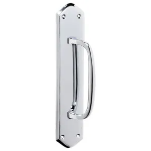 Offset Pull Handle w/Backplate, Chrome by Tradco, a Door Hardware for sale on Style Sourcebook