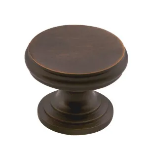 3.2cm Round Flat Cupboard Knob, Antique Brass by Tradco, a Cabinet Hardware for sale on Style Sourcebook