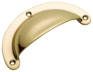 Large Cast Plain Semicircle Drawer Pull, Pol Brass by Tradco, a Cabinet Hardware for sale on Style Sourcebook