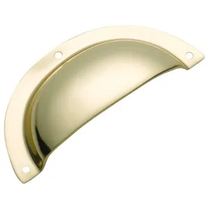 Pressed Plain Semicircle Drawer Pull, Pol Brass by Tradco, a Cabinet Hardware for sale on Style Sourcebook