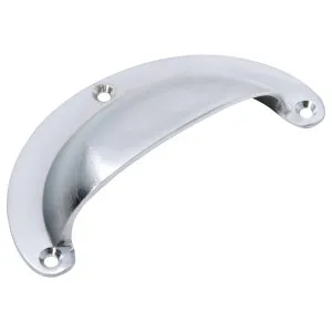 Large Cast Plain Semicircle Drawer Pull, Satin Ch by Tradco, a Cabinet Hardware for sale on Style Sourcebook
