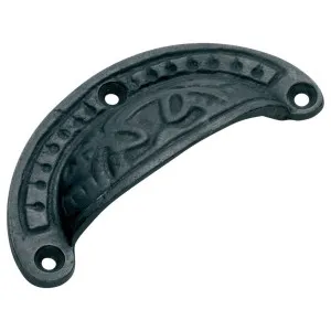 Cast Fancy Semicircle Drawer Pull, Antique Finish by Tradco, a Cabinet Hardware for sale on Style Sourcebook