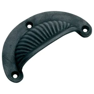 Cast Ribbed Semicircle Drawer Pull, Antique Finish by Tradco, a Cabinet Hardware for sale on Style Sourcebook