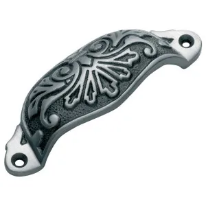 Cast Patterned Drawer Pull, Polished Metal by Tradco, a Cabinet Hardware for sale on Style Sourcebook