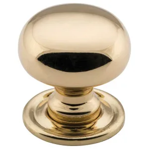 Small Plain Cupboard Knob, Polished Brass by Tradco, a Cabinet Hardware for sale on Style Sourcebook