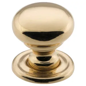 Extra Small Plain Cupboard Knob, Polished Brass by Tradco, a Cabinet Hardware for sale on Style Sourcebook