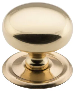 Large Plain Cupboard Knob, Polished Brass by Tradco, a Cabinet Hardware for sale on Style Sourcebook