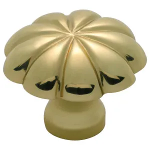 Fluted Cupboard Knob, Polished Brass by Tradco, a Cabinet Hardware for sale on Style Sourcebook