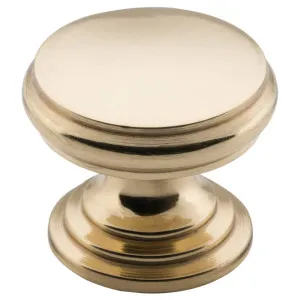 2.5cm Round Flat Cupboard Knob, Polished Brass by Tradco, a Cabinet Hardware for sale on Style Sourcebook